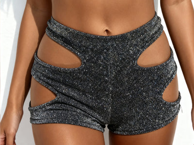 Cutout Cheeky Rave Midnight Shimmer Hot Shorts