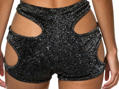 Cutout Cheeky Rave Midnight Shimmer Hot Shorts
