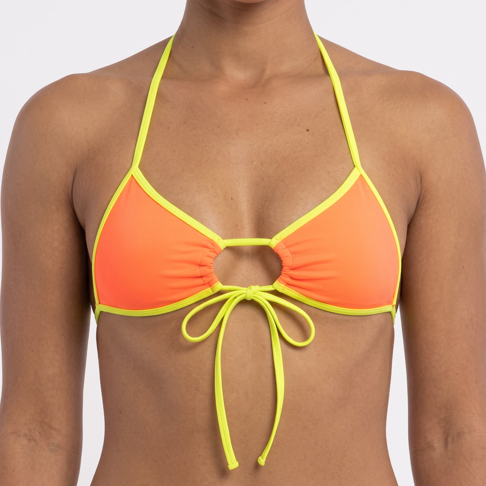 16003 Fluorescent Adjustable Center Tie Bikini Top