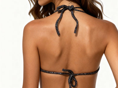 Adjustable Center Tie Midnight Shimmer Bikini Top